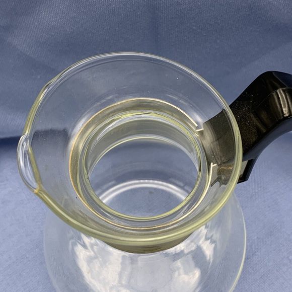 Vtg MCM Corning Ware Small Heat Proof Glass Coffee Carafe Tea Pot 2 Cups Clear - Picture 5 of 12